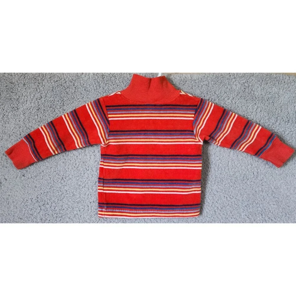 Vintage Carters‎ Baby Size 12M Red Striped Turtleneck Long Sleeve Shirt USA Made